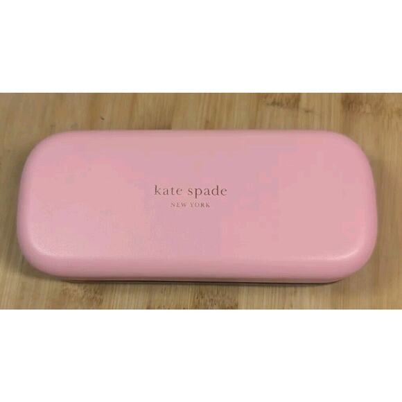 Kate Spade New York Hard Shell Case Sunglasses Glasses Pink Green W/Cloth - Picture 2 of 3